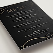 "Black Tie Affair" - Foil-Pressed Menus in Onyx by Hooray Creative - Detail