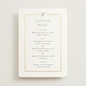 "Elegant Type" - Foil-Pressed Menus in Pearl by Leah Bisch - Front
