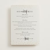 "Hand Illustrated Whimsical Chandelier" - Foil-Pressed Menus in Noir by Jackie Crawford - Front