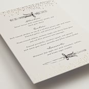 "Hand Illustrated Whimsical Chandelier" - Foil-Pressed Menus in Noir by Jackie Crawford - Detail