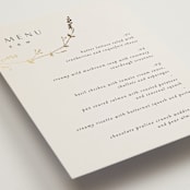 "Vine Wrap" - Foil-Pressed Menus in Cotton by Amy Kross - Detail