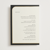 "Tuxedo" - Foil-Pressed Menus in Black Tie by Carolyn Nicks - Front