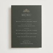 "Fringe" - Foil-Pressed Menus in Midnight by Leah Bisch - Front