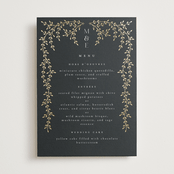 "Beautiful Chuppah" - Foil-Pressed Menus in Midnight by Ana de Sousa - Front