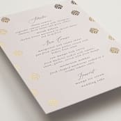 "Shraddha" - Foil-Pressed Menus in Celestial by Deynaaz Daraei - Detail
