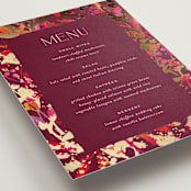 "Bright abstract" - Foil-Pressed Menus in Sangria by Jessica Corliss - Detail