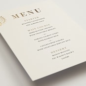 "Henna Stamp" - Foil-Pressed Menus in Champagne by Oma N. Ramkhelawan - Detail