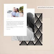 "Deco Fan Border" - Foil-Pressed Menus in Classic White by Kelly Schmidt - Back of Card Options