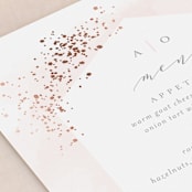 "Sparkling Champagne" - Foil-Pressed Menus in Blush by Kristie Kern - Detail