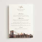 "Brooklyn Bridge" - Foil-Pressed Menus in Chiffon by Cass Loh - Front