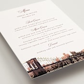 "Brooklyn Bridge" - Foil-Pressed Menus in Chiffon by Cass Loh - Detail