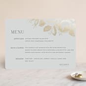 "Beloved" - Foil-Pressed Menus in Mist by Design Lotus - Front