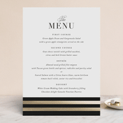 "Deluxe" - Foil-Pressed Menus in Tuxedo by Jennifer Postorino - Front