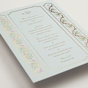 "Castle" - Foil-Pressed Menus in Hummingbird by Claudia Orengo - Detail