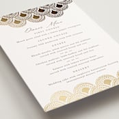 "Gilded Henna" - Foil-Pressed Menus in Lily by Mansi Verma - Detail