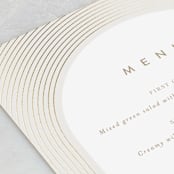 "Bloom" - Foil-Pressed Menus in Tea by Leah Bisch - Detail
