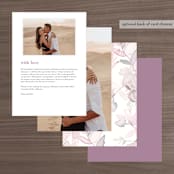 "side romance" - Foil-Pressed Menus in Sunset by Phrosné Barwood - Back of Card Options