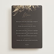 "Garden" - Foil-Pressed Menus in Mahogany by Leah Bisch - Front