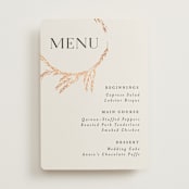 "Locket" - Foil-Pressed Menus in Pearl by Erin L. Wilson - Front