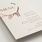 "Locket" - Foil-Pressed Menus in Pearl by Erin L. Wilson - Detail