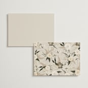 "Botanical Edge" - Foil-Pressed Menus in Latte by Susan Moyal - Back of Card Options
