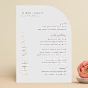 "Gilded Ampersand" - Foil-Pressed Menus in Pearl by Hooray Creative - Front