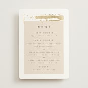 "Modern Serene" - Foil-Pressed Menus in Blush by Hannah Williams - Front