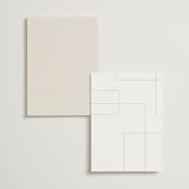 "Modern Serene" - Foil-Pressed Menus in Blush by Hannah Williams - Back of Card Options