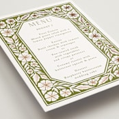 "Inlay Frame" - Foil-Pressed Menus in Avocado by Katharine Watson - Detail