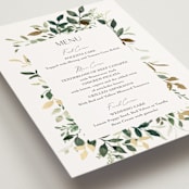 "Garden Serenity" - Foil-Pressed Menus in Greenery by Itsy Belle Studio - Detail