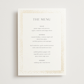 "Flicker" - Foil-Pressed Menus in Sparkle by Pixel and Hank - Front