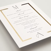 "Chisel" - Foil-Pressed Menus in Quartz by Kristie Kern - Detail