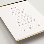 "Defined" - Foil-Pressed Menus in Snow by mo kelley - Detail