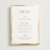"Brushed Edge" - Foil-Pressed Menus in Silk by Kelly Schmidt - Front