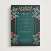 "Wedding birds" - Foil-Pressed Menus in Onyx by Ana de Sousa - Front