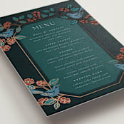 "Wedding birds" - Foil-Pressed Menus in Onyx by Ana de Sousa - Detail