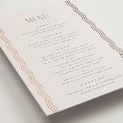 "Newberry" - Foil-Pressed Menus in Bisque by Kristie Kern - Detail