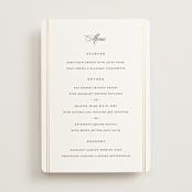 "Scripted Striped" - Foil-Pressed Menus in Silk by Carolyn MacLaren - Front