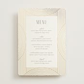 "Moderne" - Foil-Pressed Menus in Alabaster by Pixel and Hank - Front