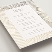 "Moderne" - Foil-Pressed Menus in Alabaster by Pixel and Hank - Detail