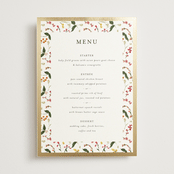 "Enchanting" - Foil-Pressed Menus in Burgundy by Susan Moyal - Front