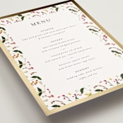 "Enchanting" - Foil-Pressed Menus in Burgundy by Susan Moyal - Detail