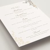 "floral crest" - Foil-Pressed Menus in Champagne by Cass Loh - Detail