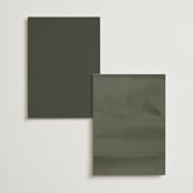 "Leaves" - Foil-Pressed Menus in Moss by Kelly Schmidt - Back of Card Options