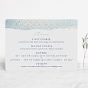 "Sea Crest" - Foil-Pressed Menus in Turquoise by Kaydi Bishop - Front