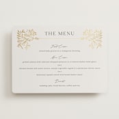 "Baroque" - Foil-Pressed Menus in Cream by Jen Owens - Front