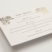 "Baroque" - Foil-Pressed Menus in Cream by Jen Owens - Detail