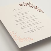 "Queen Anne's Lace" - Foil-Pressed Menus in Creme Brulee by Jennifer Wick - Detail
