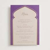 "Whole New World from Disney's Aladdin" - Foil-Pressed Menus in Aubergine by Creo Study - Front