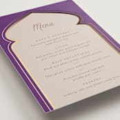 "Whole New World from Disney's Aladdin" - Foil-Pressed Menus in Aubergine by Creo Study - Detail